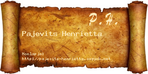 Pajevits Henrietta névjegykártya